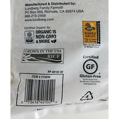 Lundberg Farms USDA ORGANIC Short Brown Rice Gluten Free 12 LB