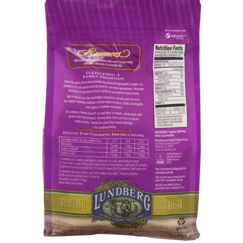 Lundberg Organic California White Jasmine Rice, 32 Ounce