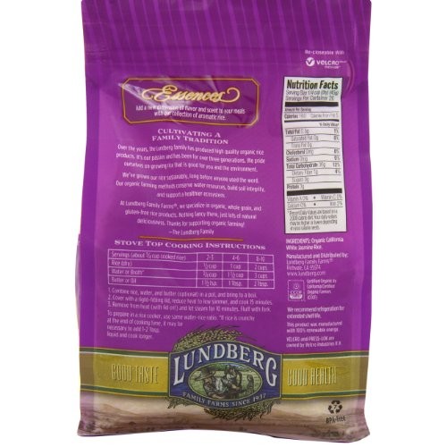 Lundberg Organic California White Jasmine Rice, 32 Ounce