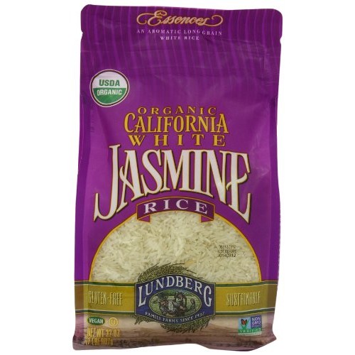 Lundberg Organic California White Jasmine Rice, 32 Ounce Pack O