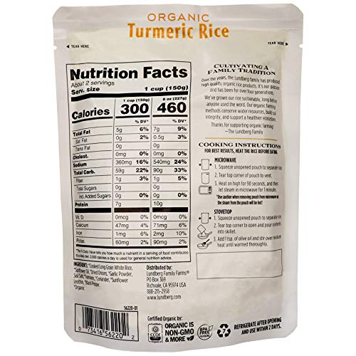 Lundberg Organic Fully Cooked &Amp; Ready To Heat White Rice, Turmer