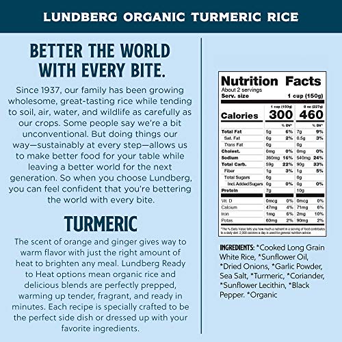Lundberg Organic Fully Cooked &Amp; Ready To Heat White Rice, Turmer