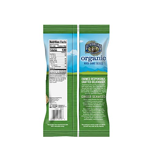 Lundberg Organic Ginger Seaweed Rice Cake Minis, 5Oz 6 Count,
