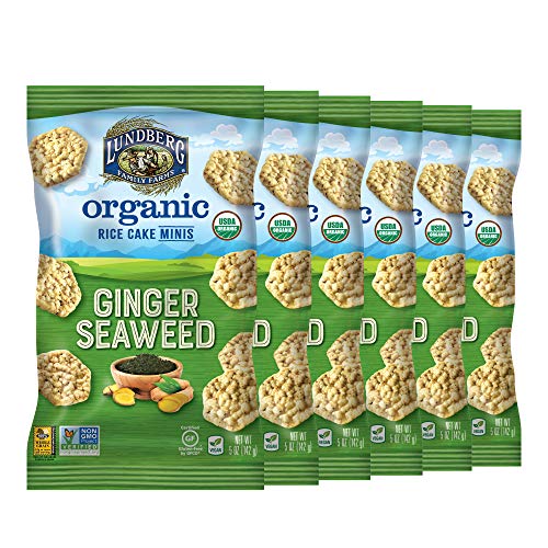 Lundberg Organic Ginger Seaweed Rice Cake Minis, 5Oz 6 Count,