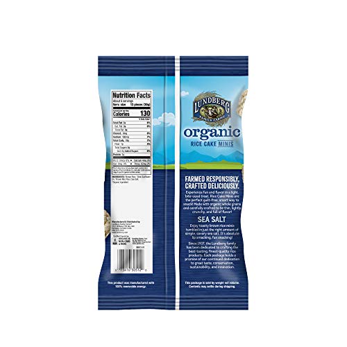 Lundberg Organic Sea Salt Rice Cake Minis, 5Oz 6 Count, Gluten