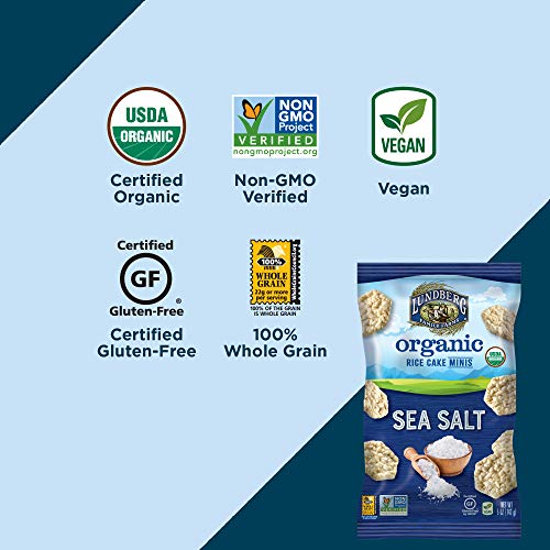 Lundberg Organic Sea Salt Rice Cake Minis, 5Oz 6 Count, Gluten