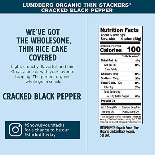 Lundberg Organic Thin Stackers, 6Oz 6 Count, Gluten-Free, Vega