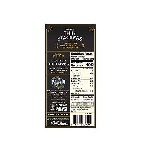 Lundberg Organic Thin Stackers, 6Oz 6 Count, Gluten-Free, Vega