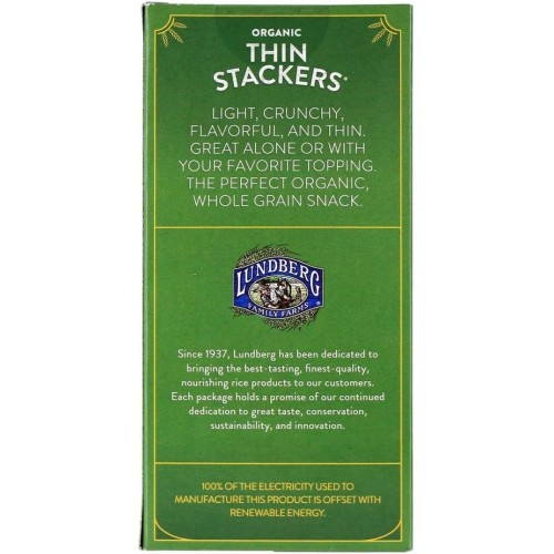 Lundberg Organic Thin Stackers, Basil & Thyme, 6 Oz, Gluten-Free, Vegan, Kosher, Usda Certified Organic, Non-Gmo Verified, Whole Grain Brown Rice, 6 Oz