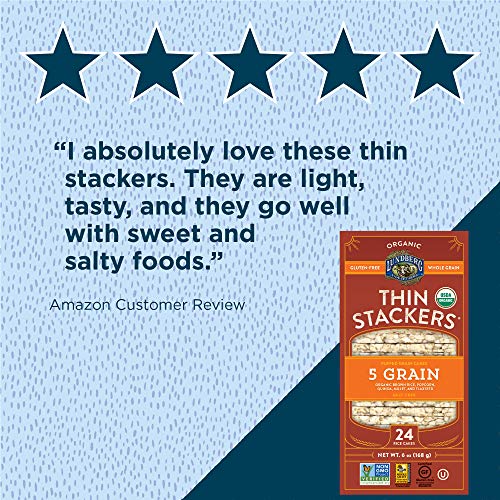 Lundberg Organic Thin Stackers, Five Grain, 6Oz 6 Count, Glute