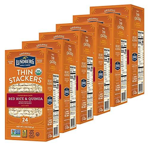 Lundberg Organic Thin Stackers, Red Rice & Quinoa, Salt-Free,Thi...