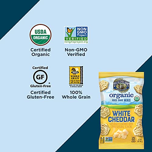 Lundberg Organic White Cheddar Rice Cake Minis, 5Oz, Gluten-Free