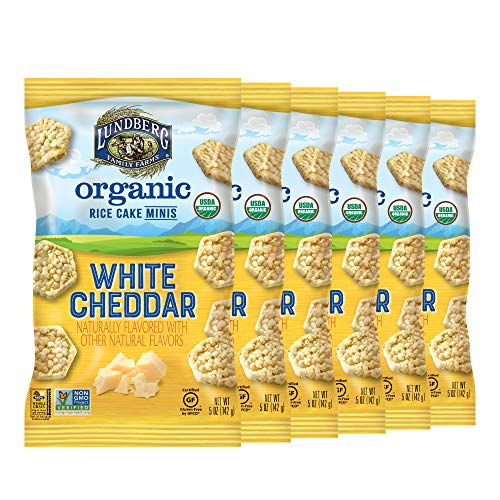 Lundberg Organic White Cheddar Rice Cake Minis, 5Oz 6 Count, G