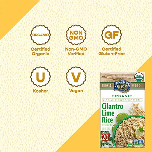 Lundberg Organic White Rice Entree, Cilantro Lime, 5.5Oz 6 Coun