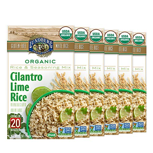 Lundberg Organic White Rice Entree, Cilantro Lime, 5.5Oz 6 Coun