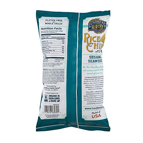 Lundberg Rice Chips, Sesame Seaweed, 6Oz 12 Count, Gluten-Free