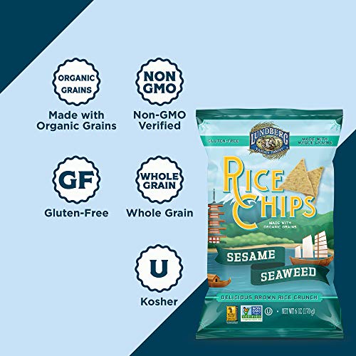 Lundberg Rice Chips, Sesame Seaweed, 6Oz 12 Count, Gluten-Free