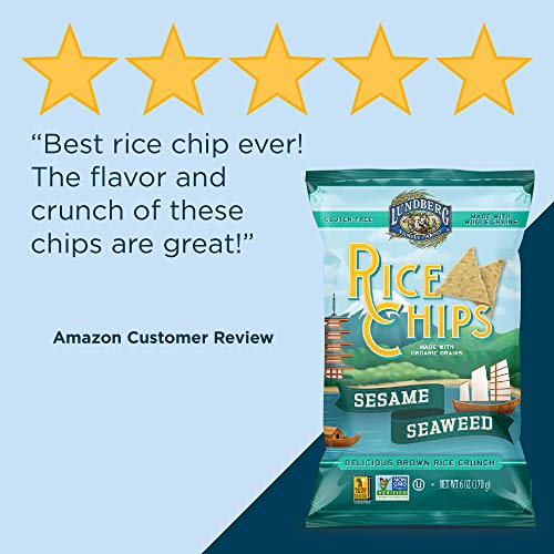 Lundberg Rice Chips, Sesame Seaweed, 6Oz 12 Count, Gluten-Free