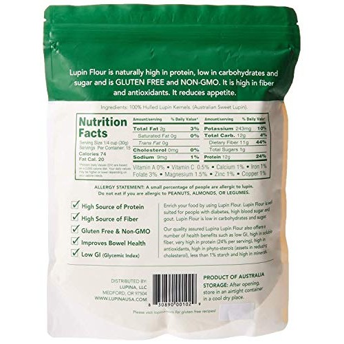 Lupina Lupin Flour 1 Pound Bags 2 Pack