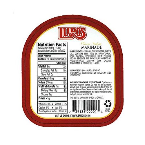 Lupos Original Endicott Style Italian Spiedie Marinade Sauce 16