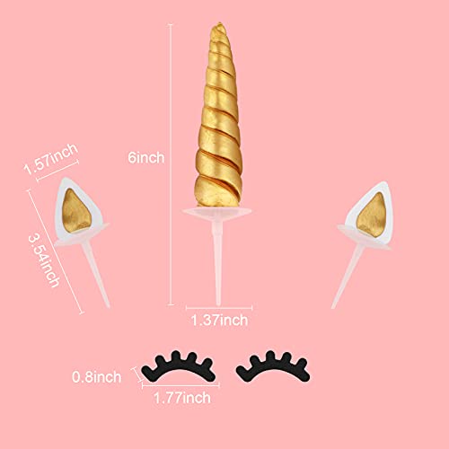 Luter Cake Topper, Handmade Gold Unicorn Birthday Cake Topper, R