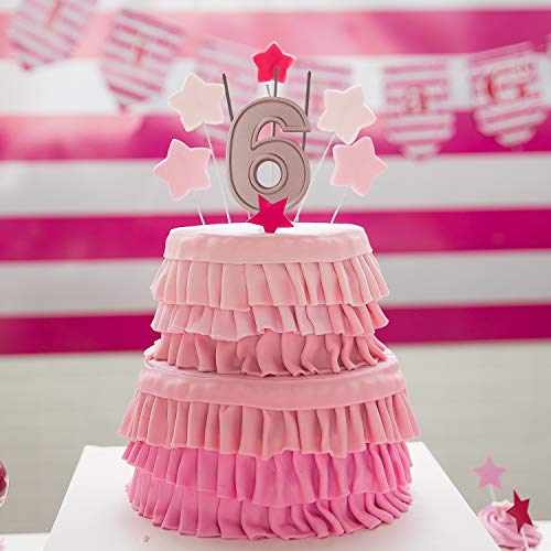 Luter 2.76 Inches Large Rose Gold Glitter Birthday Candles Birth