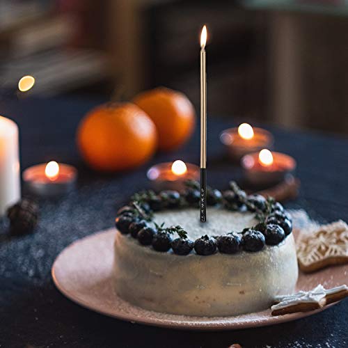 Luter 24Pcs Metallic Birthday Candles Tall Birthday Cake Candles
