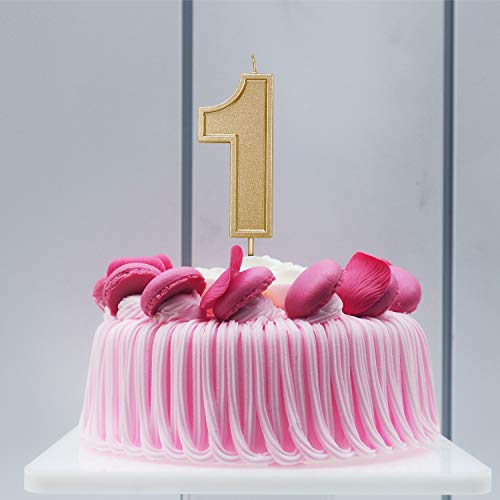 Luter 3.94 Inches Oversized Birthday Candles Gold Glitter Birthd