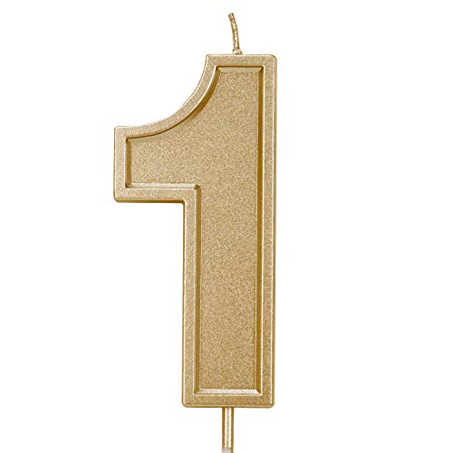Luter 3.94 Inches Oversized Birthday Candles Gold Glitter Birthd