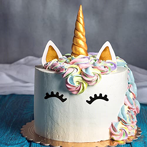 Luter Cake Topper, Handmade Gold Unicorn Birthday Cake Topper, R