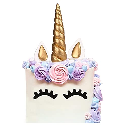 Luter Cake Topper, Handmade Gold Unicorn Birthday Cake Topper, R