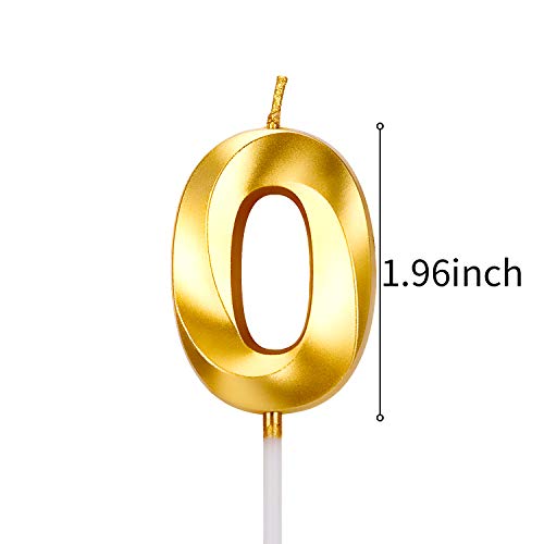 Luter Gold 3D Diamond Shape Happy Birthday Cake Candles With Fol