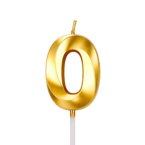 Luter Gold 3D Diamond Shape Happy Birthday Cake Candles With Fol