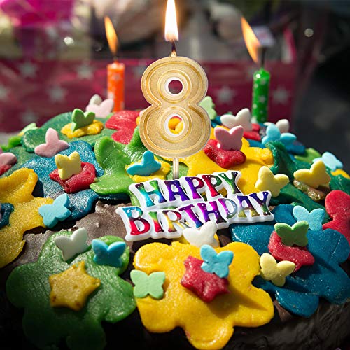 Luter Gold Glitter Happy Birthday Cake Candles Number Candles Nu