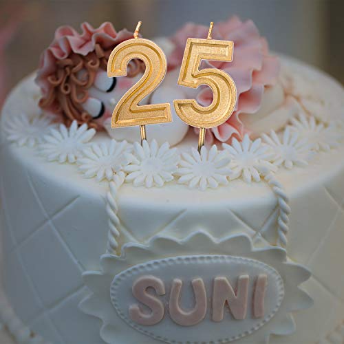 Luter Gold Glitter Happy Birthday Cake Candles Number Candles Nu