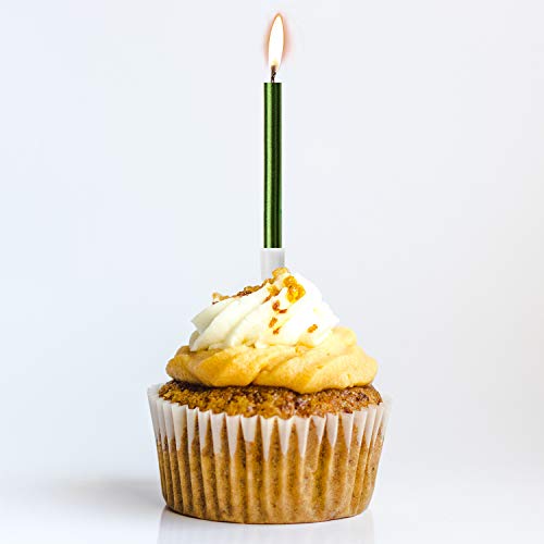Luter Metallic Birthday Candles In Holders Green Tall Birthday C