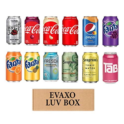Luv Box- Variety Soda Lovers 12 Oz. Pack Of 12 Cans ,Barqs Root