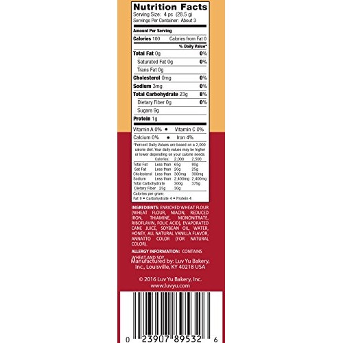 Luv Yu Honey Fortune Cookies 3.0 Oz - 8 Per Cs