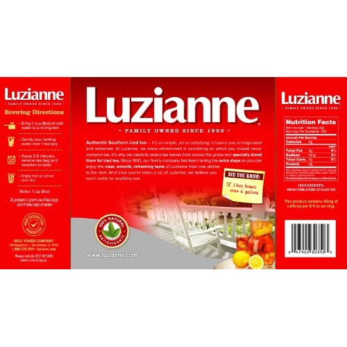 Luzianne Specially Blended For Iced Tea, 100-Count Tea Bags Pac