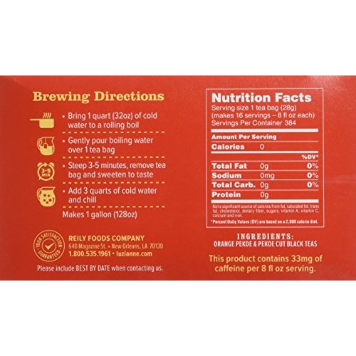 Luzianne Specially Blended Gallon Size Iced Tea Bags, 24 Count Box