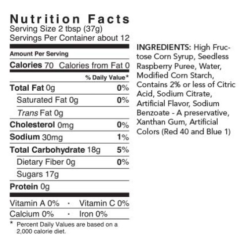 15Oz Raspberry Lyons Designer Dessert Syrup Sauce