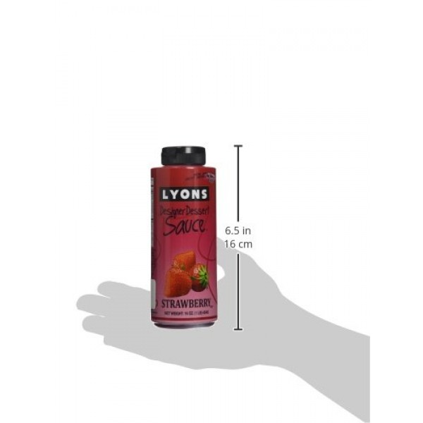 Lyons Designer Dessert Sauce, Strawberry, 16 Ounce Bottle