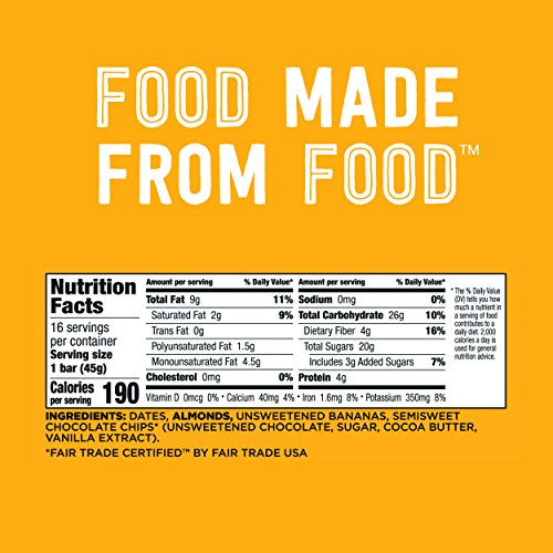 Larabar Gluten Free Bar, Banana Chocolate Chip, 1.6 Oz Bars 16