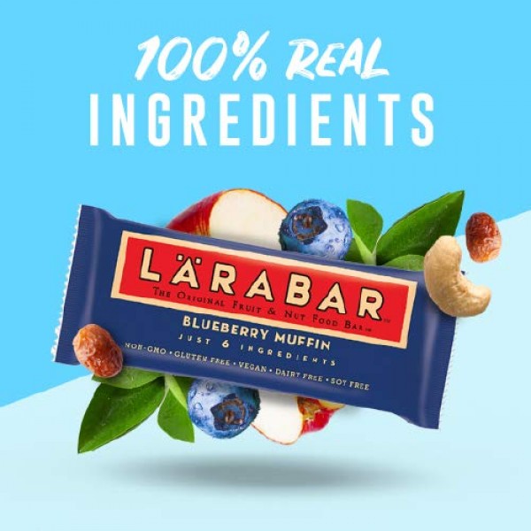 Larabar Gluten Free Bar, Blueberry Muffin, 1.6 Ounce Pack Of 16