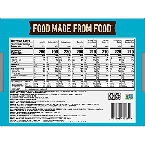 Larabar Gluten Free Snack Bars Variety Box, Vegan, 8 Flavors, 1.