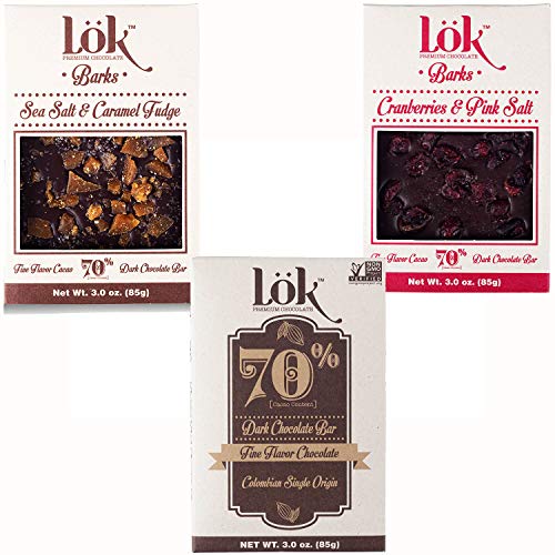 Lok Variety Pack Mixed Chocolate Bars Lök | 70% Cacao, Cranberri