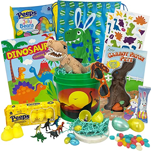 Dinosaur Easter Gift Basket For Kids, Boys, Girls - Filled with ...