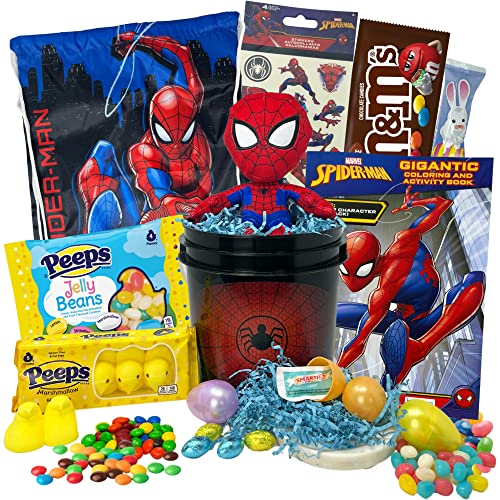 Spider-Man Easter Gift Basket For Kids Already Filled - Easter C... Spider-Man Easter Gift Basket For Kids Already Filled - Easter C...