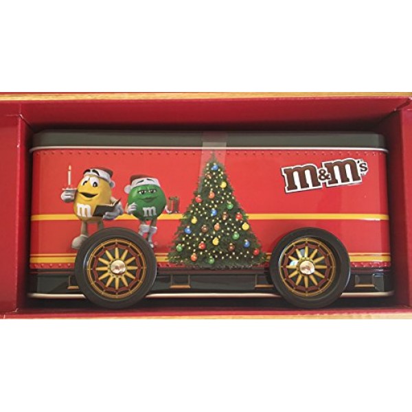 M&Ms Collectible Tin Christmas Train Set with Chocolate Candies...