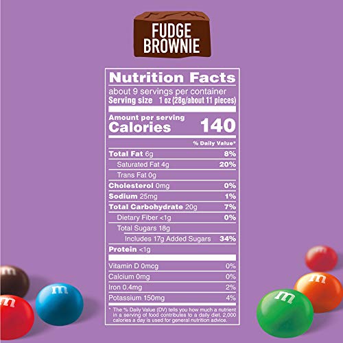 M&Amp;Ms Fudge Brownie Sharing Size Chocolate Candy, 9.05 Oz. Stand